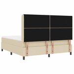 vidaXL Lit à ressorts avec matelas Crème 180 x 200 cm tissu