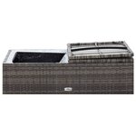 vidaXL Salon de jardin 2 Pièces avec coussins Résine tressée Gris