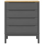 vidaXL Commode FLORO gris bois de pin massif
