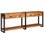 vidaXL Tables console avec tiroir 2 Pièces Marron Bois d'acacia massif