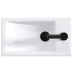 vidaXL Lavabo de salle de bains Noir Mat 45 5 x 25 5 x 13 cm métal