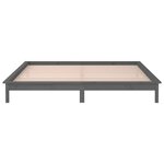 vidaXL Cadre de lit à LED sans matelas gris 135x190 cm bois massif