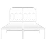 vidaXL Cadre de lit métal sans matelas et tête de lit blanc 120x190 cm
