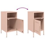 vidaXL Table de chevet rose 36x39x68 cm acier laminé à froid