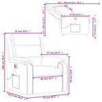 vidaXL Fauteuil de massage inclinable électrique rouge bordeaux
