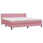 vidaXL Sommier à lattes de lit avec matelas rose 180x210 cm velours