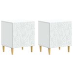 vidaXL Table de chevet 2 pièces Blanc 43 x 34 5 x 50 cm