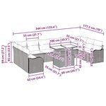 vidaXL Ensemble de canapé de jardin 11 pièces avec des coussins en poly rotin noir