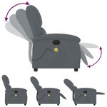 vidaXL Fauteuil inclinable de massage électrique gris foncé velours