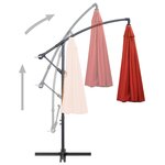 vidaXL Parasol suspendu avec poteau terre cuite 3 m