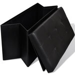 vidaXL Banc de rangement Noir 84.5 x 41 x 41 cm Bois d'ingénierie