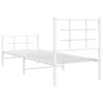 vidaXL Cadre de lit métal sans matelas avec pied de lit blanc 75x190cm