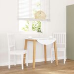 vidaXL Chaises à manger 2 Pièces blanc bois massif caoutchouc