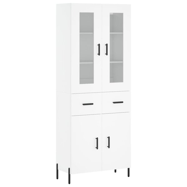 vidaXL Buffet haut Blanc 69 5x34x180 cm Bois d'ingénierie