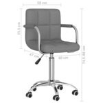 vidaXL Chaise pivotante de bureau Gris clair Tissu