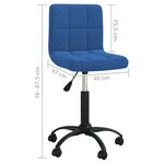 vidaXL Chaise pivotante de salle à manger Bleu Velours