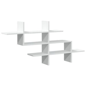 vidaXL Étagère murale blanc 124 5x18x60 5 cm bois d'ingénierie