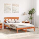 vidaXL Cadre de lit Marron 120 x 190 cm Bois de pin massif