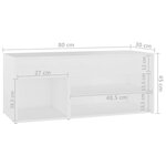 vidaXL Banc à chaussures Blanc 80x30x45 cm Bois d’ingénierie