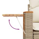 vidaXL Salon de jardin avec coussins 3 Pièces beige résine tressée