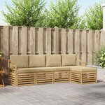 vidaXL Ensemble de canapés d'extérieur 5 pc Blanc et Beige Polyester