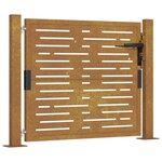 vidaXL Portail de jardin 105x80 cm acier corten conception de carré