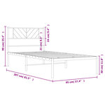 vidaXL Cadre de lit métal sans matelas avec tête de lit noir 90x200 cm
