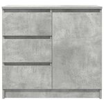 vidaXL Buffet avec tiroir gris béton 71x35x65 cm bois d'ingénierie