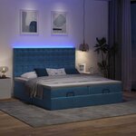 VidaXL Cadre de lit ottoman avec matelas bleu foncé 180x200 cm velours
