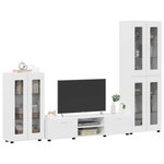 vidaXL Ensemble meuble TV FLORIN Blanc brillant Bois d'ingénierie