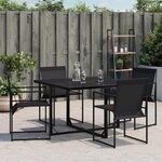 vidaXL Chaises de jardin 4 Pièces noir acier et textilène