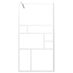 vidaXL Paroi de douche et étagère Blanc 115x195 cm Verre ESG&Aluminium