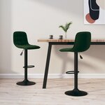 vidaXL Tabourets de bar lot de 2 vert foncé velours