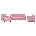 vidaXL Ensemble de canapés 4 Pièces avec coussins rose velours