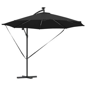 vidaXL Parasol Noir 294 x 294 x 248 cm Polyester et Aluminium