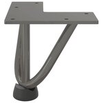 vidaXL Pieds en épingle à cheveux pour table basse 4 pièces Acier naturel 10 cm Acier massif