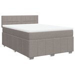 vidaXL Sommier à lattes de lit avec matelas Taupe 140x200 cm Tissu