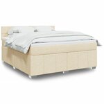 vidaXL Sommier à lattes de lit avec matelas Crème 180x200 cm Tissu