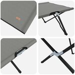 vidaXL Lit de soleil pliant avec sac de transport en tissu Oxford 600D gris
