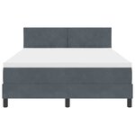 Lit à ressort avec matelas vidaXL Gris foncé 140x200 cm Velours