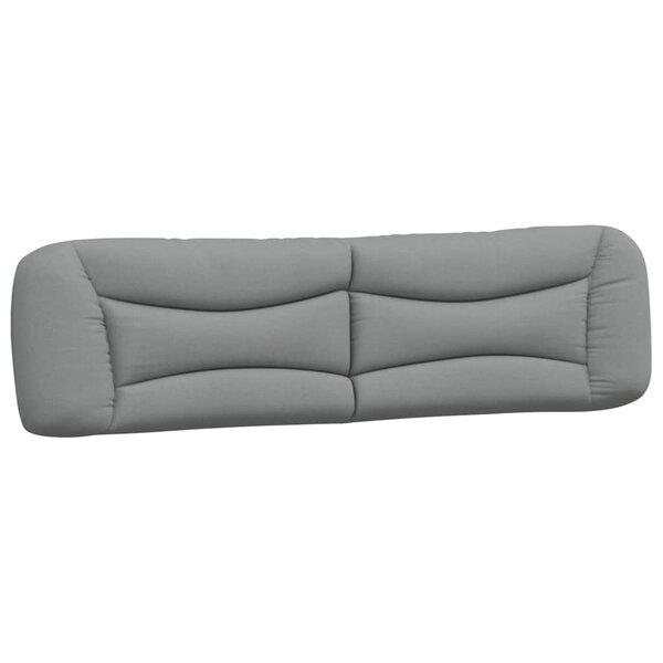 vidaXL Coussin de tête de lit gris clair 200 cm tissu