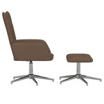 vidaXL Chaise de relaxation avec tabouret Marron Tissu