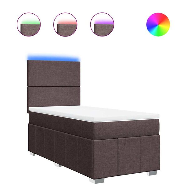 vidaXL Sommier à lattes de lit avec matelas Marron foncé 90x200 cm