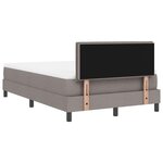 vidaXL Lit Box Spring avec Matelas Taupe 120x190 cm Tissu