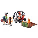 PLAYMOBIL 71808 - Action Heroes Cascadeurs avec quad moto et tremplins