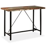 vidaXL Ensemble de bar 7 Pièces Bois de récupération Cuir véritable et toile