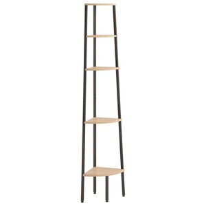 vidaXL Étagère d'angle 5 niveaux Marron clair et noir 45 5x31 5x180 cm
