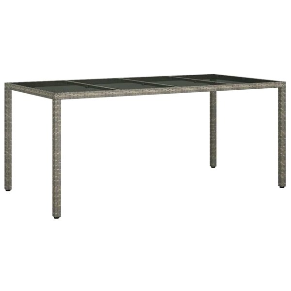 vidaXL Table de jardin pour repas Gris 190 x 90 x 75 cm Poly rotin