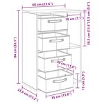 vidaXL Buffet Gris béton 60 x 33 5 x 84 cm