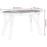 vidaXL Table de jardin 150x90x75 cm Bois d'acacia solide